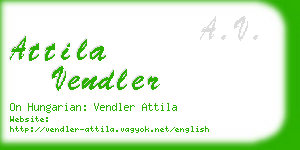 attila vendler business card